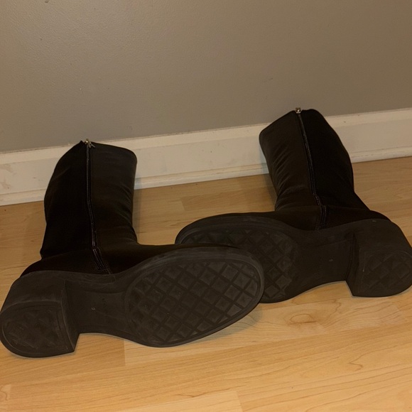 Aerosoles Gabicce Black Leather Knee-High Boots 9 - Picture 6 of 7